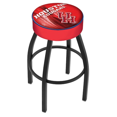 Holland Bar Stool Co 30" 4" Houston Cushion Seat, Blk Wrinkle Base Swivel Bar Stool L8B130Houston-D2
